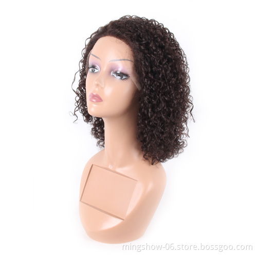 Wholesale new arrival bob curly fro wigs human hair lace front wigs